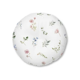 Watercolor Wildflowers Round Floor Pillow | Tufted Floor Pillow