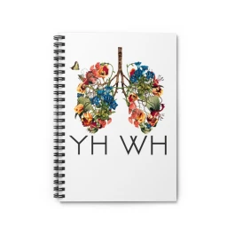Floral Lungs Illustration Spiral Notebook | Ruled Line