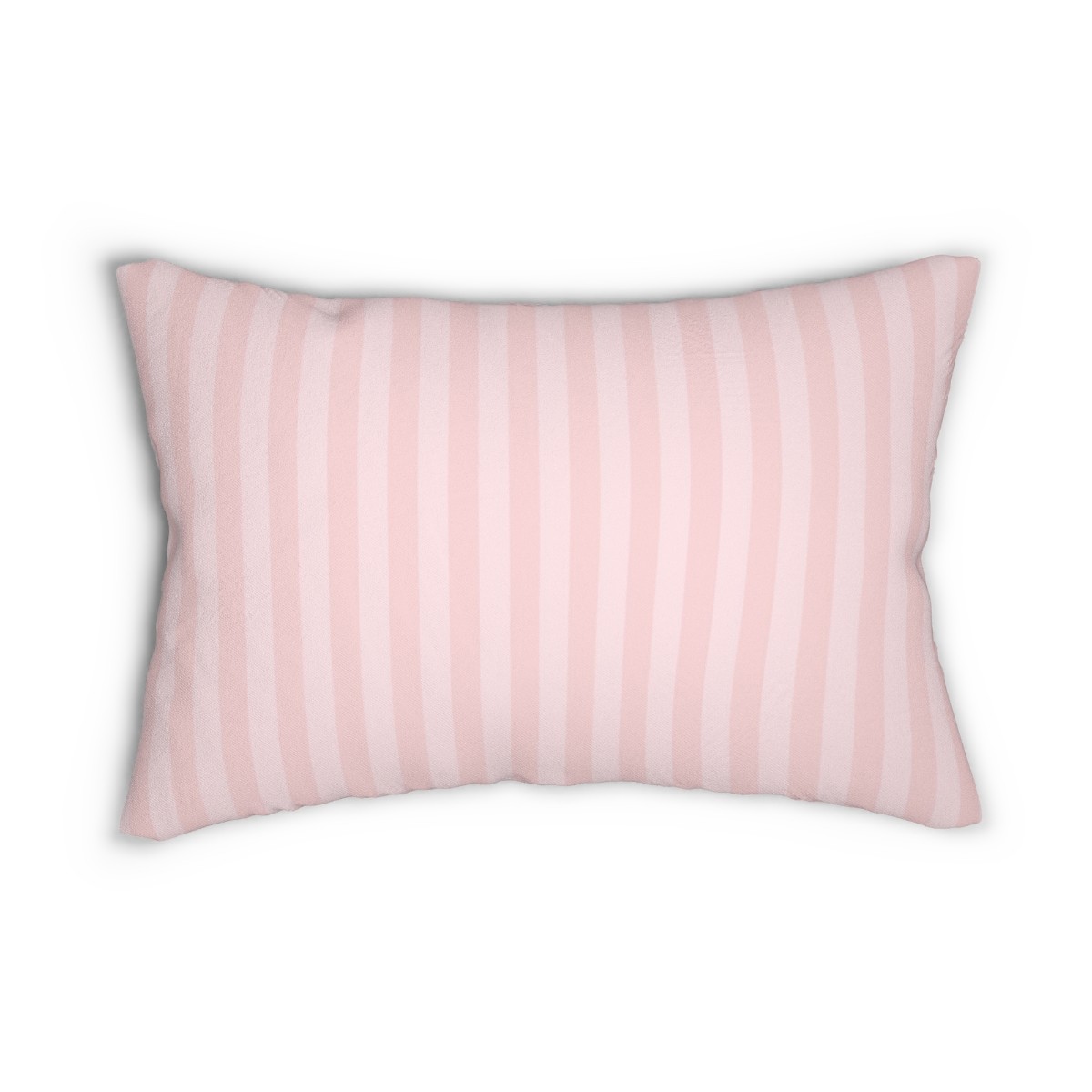 Pink Striped Lumbar Pillow | Spun Polyester Decorative Cushion