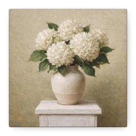 White Hydrangea Bouquet Canvas