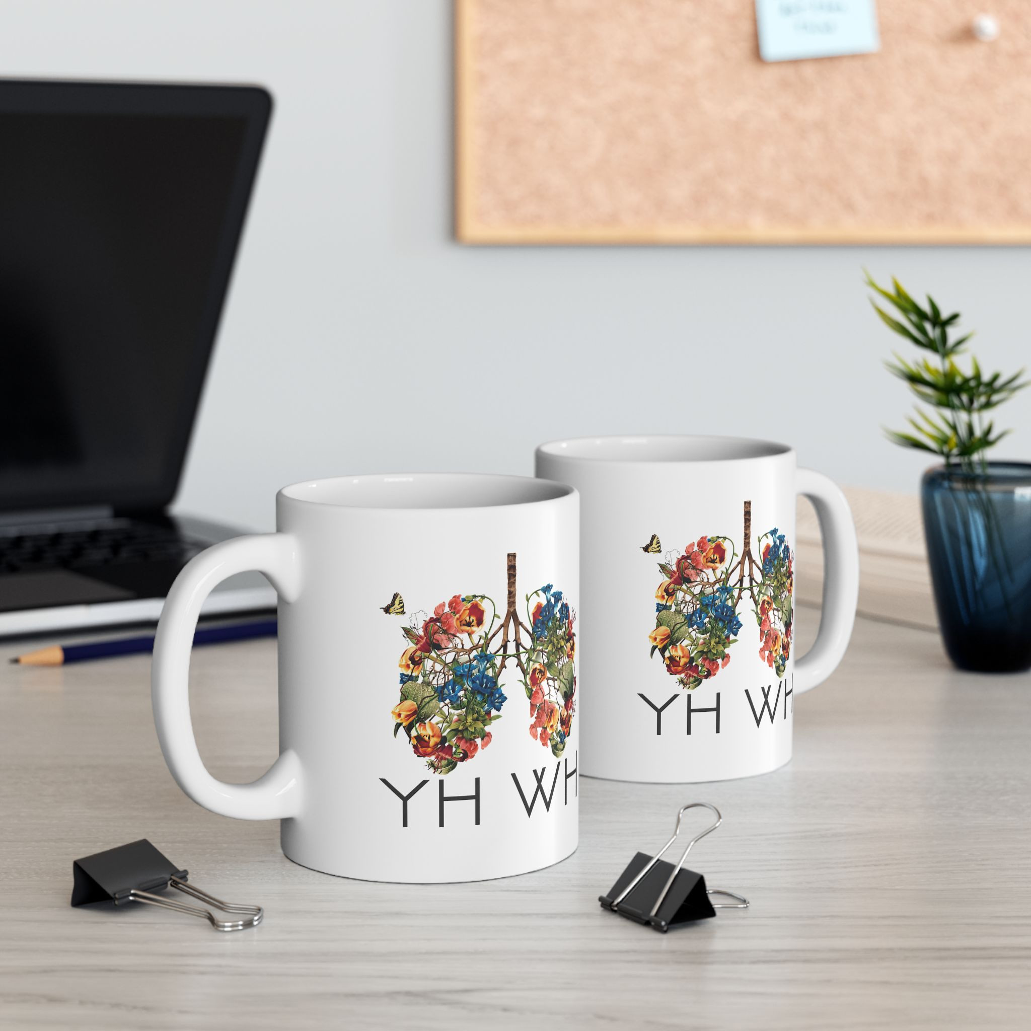 YHWH Breath of Life Botanical Lungs Ceramic Coffee Mug 11 oz., 15 oz.