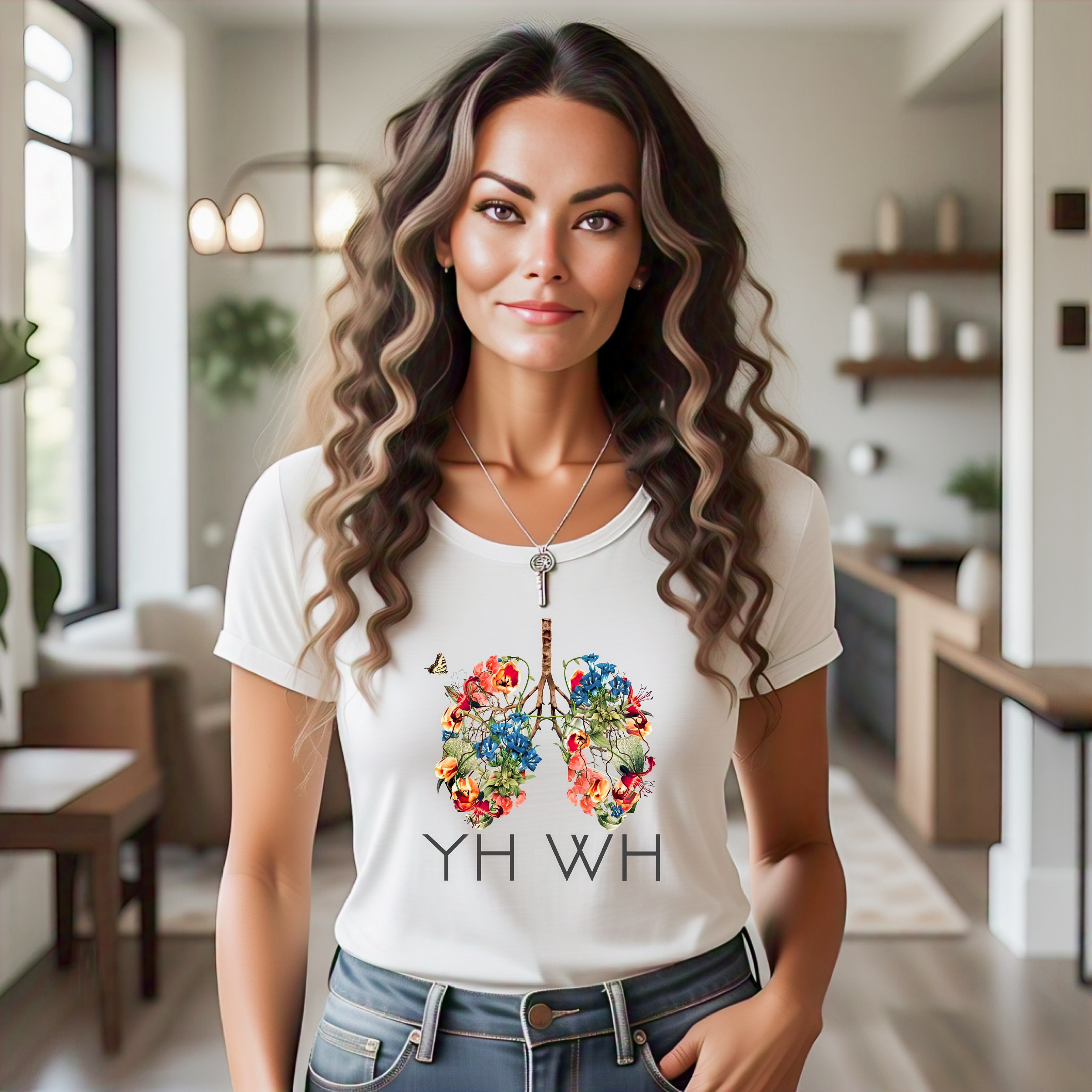 YHWH Breath of Life Botanical Lungs Unisex Short Sleeve Tshirt