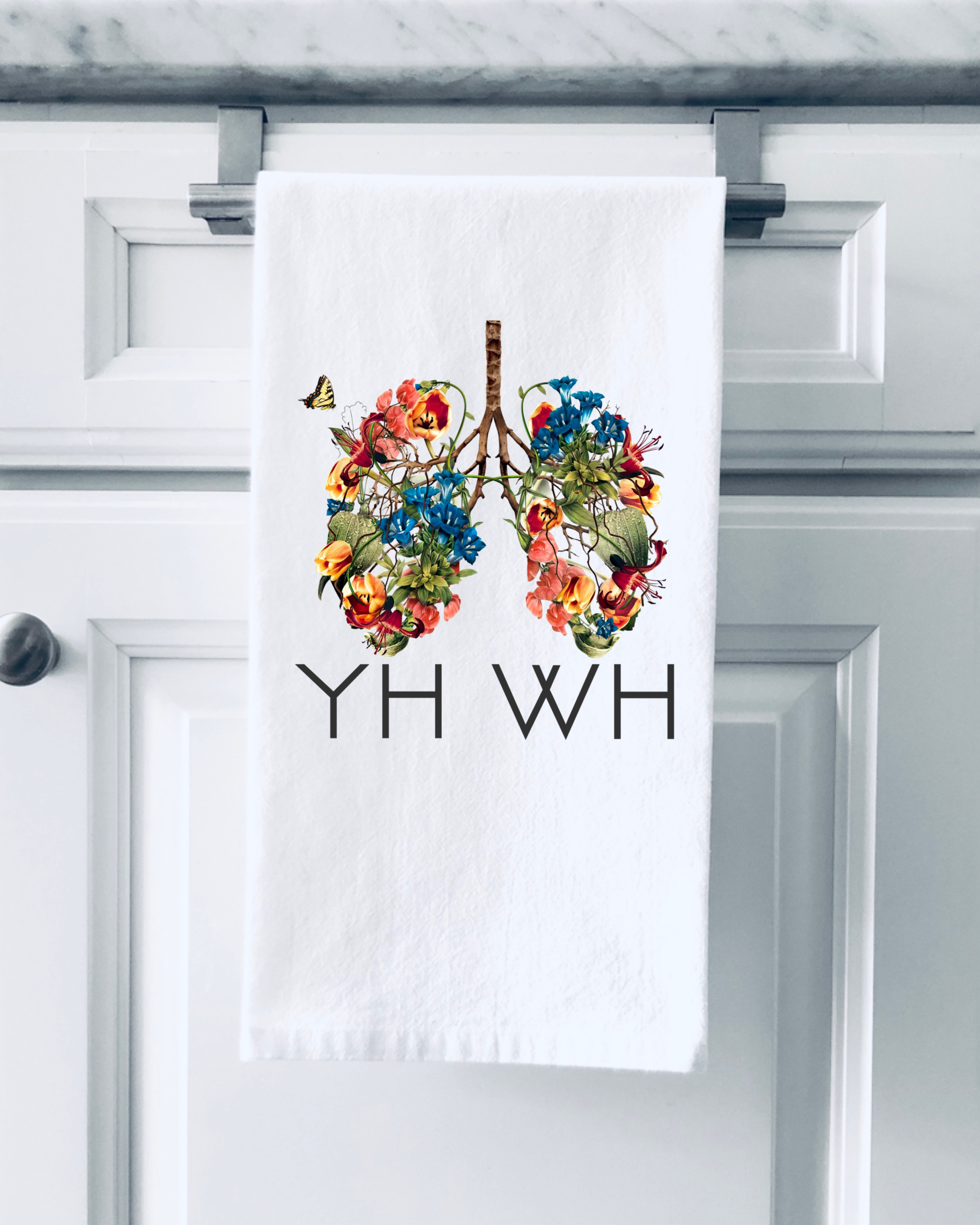 YHWH Breath of Life Botanical Lungs Cotton Tea Towel