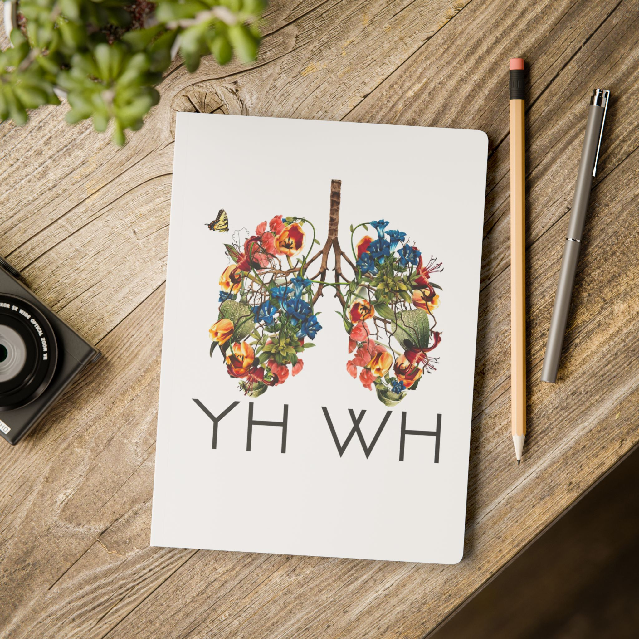 YHWH Breath of Life Softcover Journal with Botanical Lungs Design, 100 pages