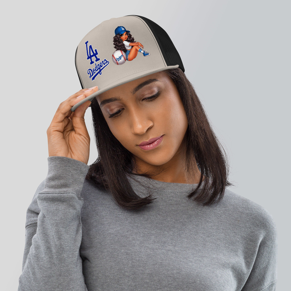 LaTina Blue Los Angeles Doyers Snapback Trucker Cap