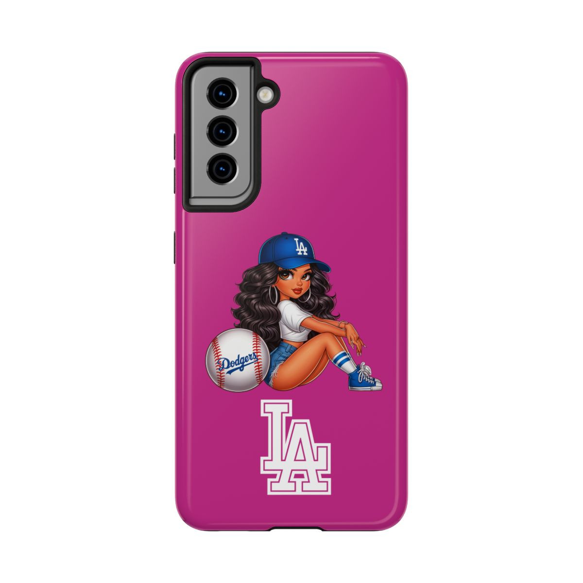 Stylish LA Doyers Tough Phone Case - Perfect for LaTina Baseball Fans Pink Color