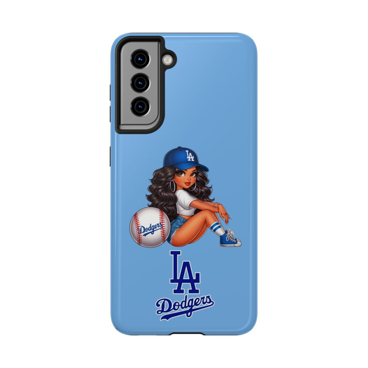 Stylish LA Doyers Tough Phone Case - Perfect for LaTina Baseball Fans Light Blue Color