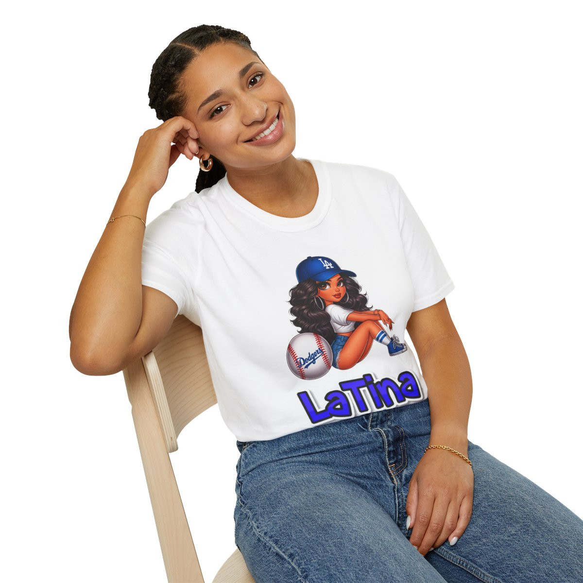 LaTina Blue Los Angeles Dodgers Softstyle T-Shirt - Latina Baseball Graphic Tee