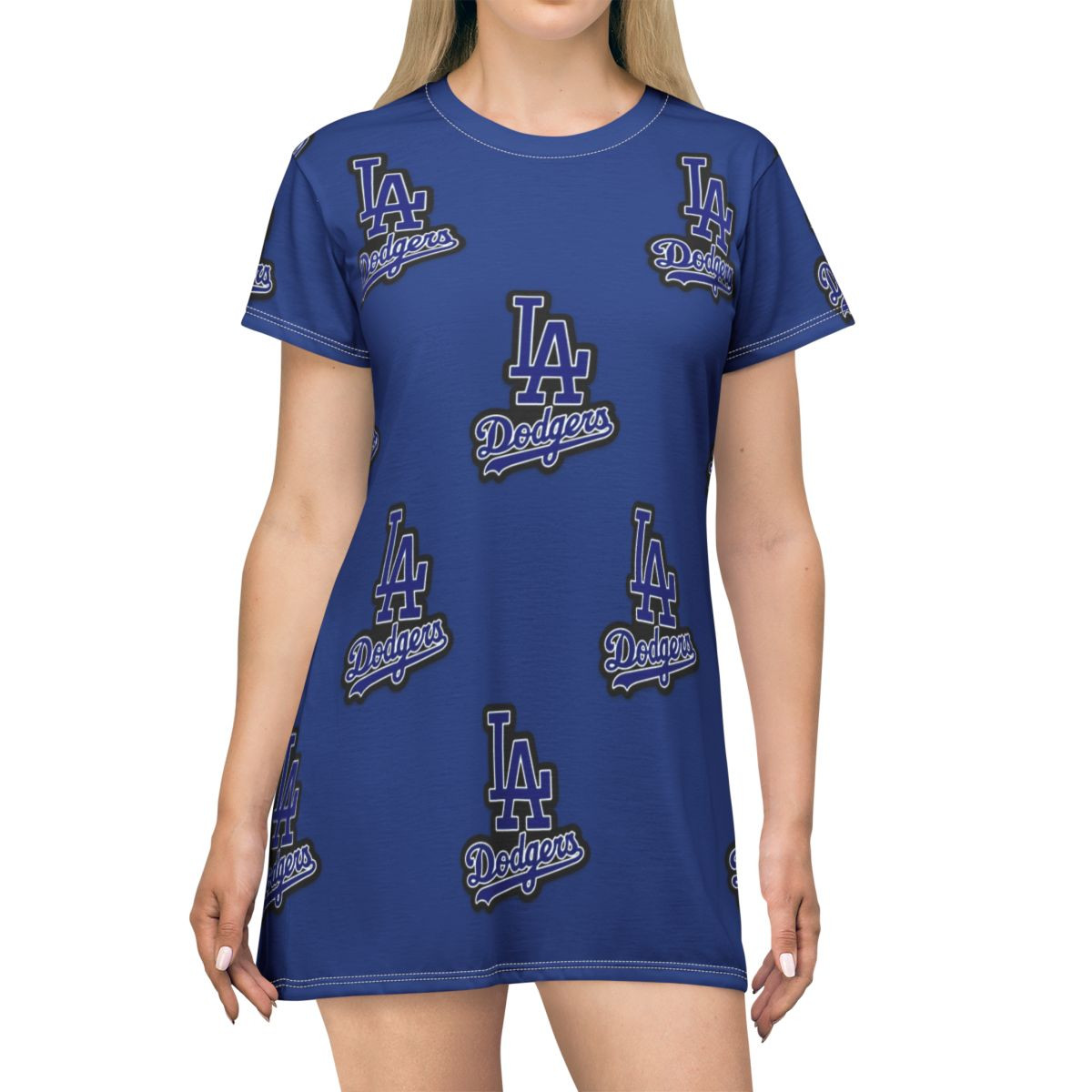 LA Dodgers T-Shirt Dress - Stylish & Comfortable Fan Apparel LaTina Blue