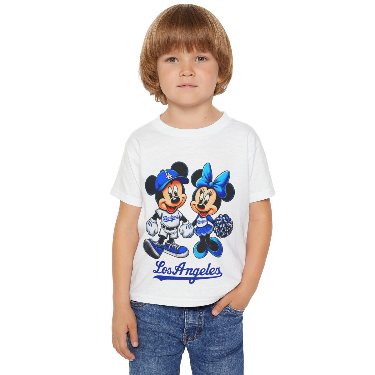 Disney Mickeee and Minnie Dodgers Toddler T-Shirt – Cute Kids Tee for Sports Fans