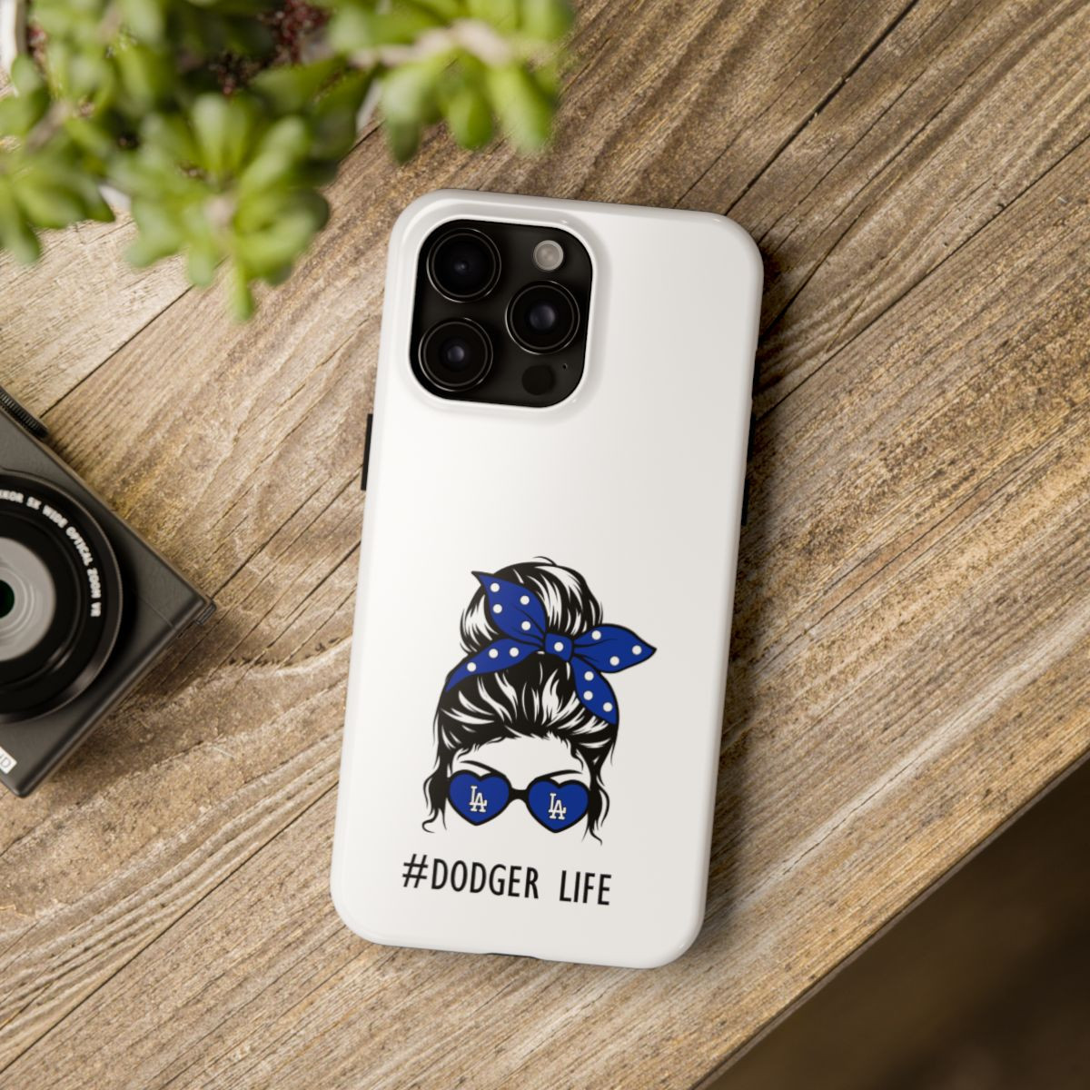 LaTina Blue Stylish Tough Phone Case - #DodgerLife - Perfect for LA Fans - White 