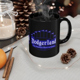 DodgerLAnd logo Mug | Black ceramic coffee cup