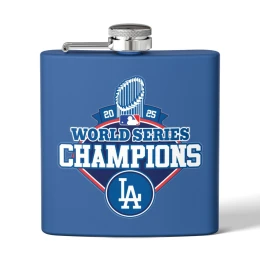World Series Champions Flask, 6oz Stainless Steel Drinkware, Perfect for Sports Fans, Gifts, Celebration Cheer! (printed one side only)