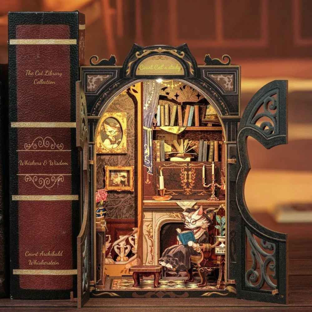 Count Cat's Study Book Nook display
