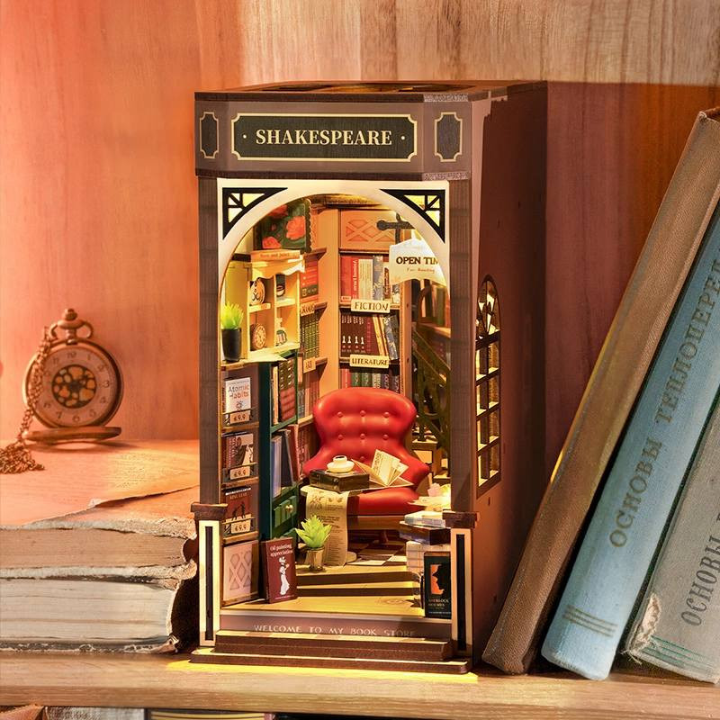 Calm creative DIY book nook moment