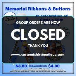 Clyde's 55th Birthday Buttons & Ribbons