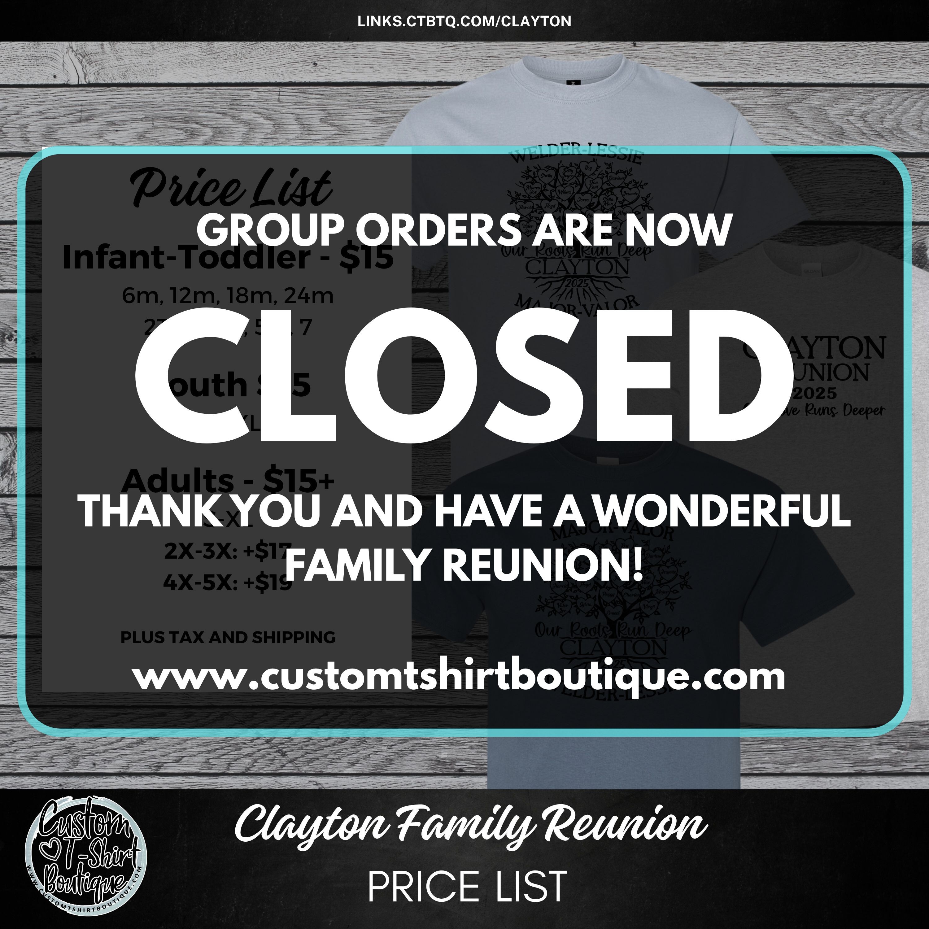 2025 Clayton Reunion Adult Shirt