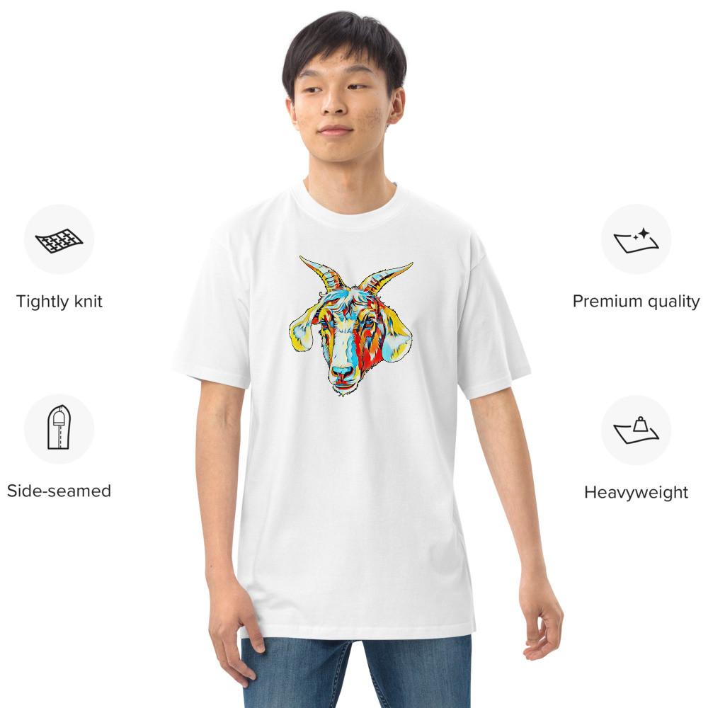 G.O.A.T. Face Apparels -  2025 Men’s premium heavyweight tee -  "the OG goat"