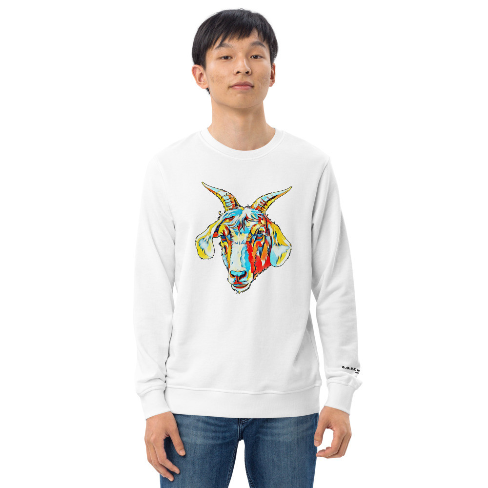 G.O.A.T. Face Apparels - Unisex organic sweatshirt - "the OG goat" design