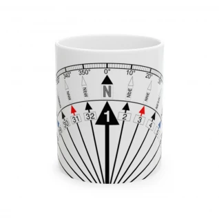 Compass-Themed Ceramic Mug | 11oz & 15oz | Adventure Awaits Coffee Cup