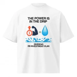 White T-shirt -The Power Is In The Drip -Blue Drop - Dark Green Equal Sign