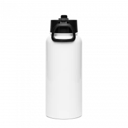 Stainless steel water bottle with a straw lid
