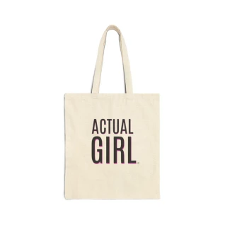 Actual Girl Cotton Canvas Tote Bag