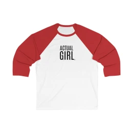 Actual Girl Signature Women's 3/4 Sleeve Baseball Tee