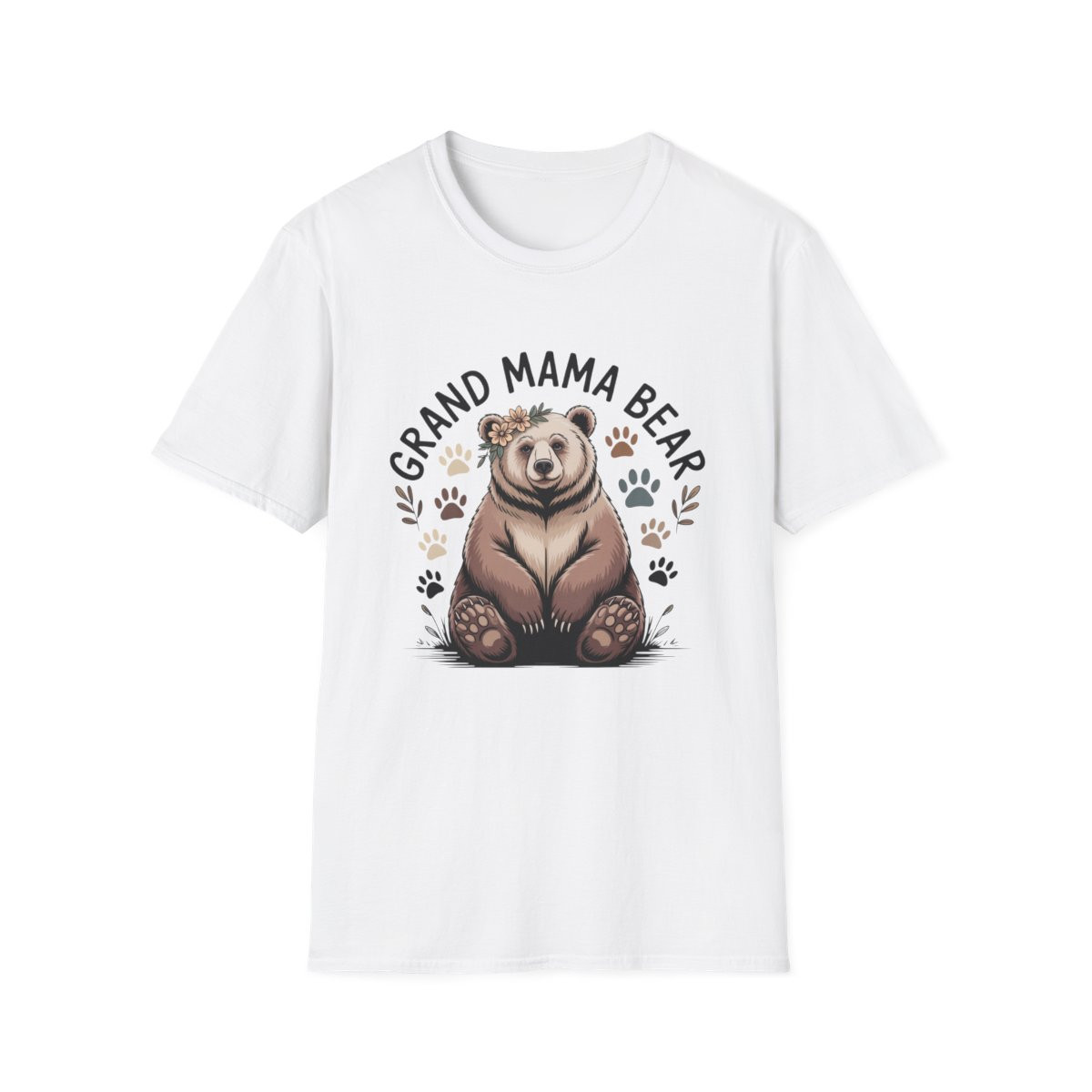 Grand Mama Bear Softstyle T-Shirt, Gifts for Grandmothers, Cute Bear Tee, Mother's Day, Family Reunion, Animal Lover Shirt