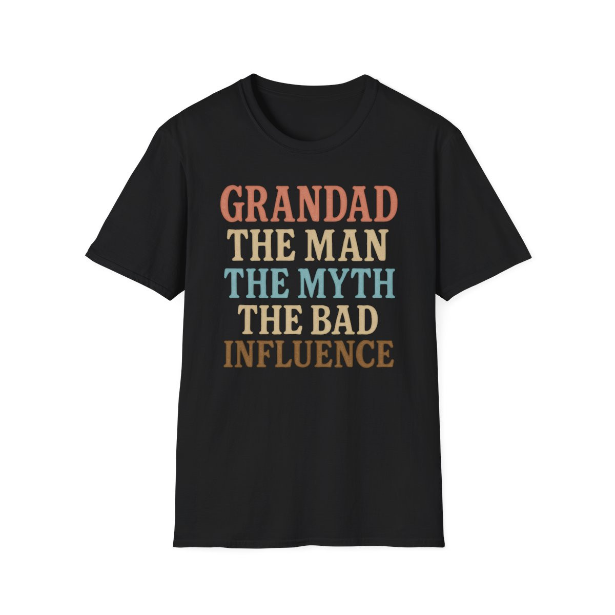 Funny Grandad T-Shirt - The Man The Myth The Bad Influence