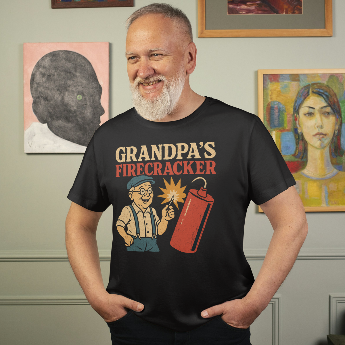Grandpa's Firecracker T-Shirt Fun Celebrations