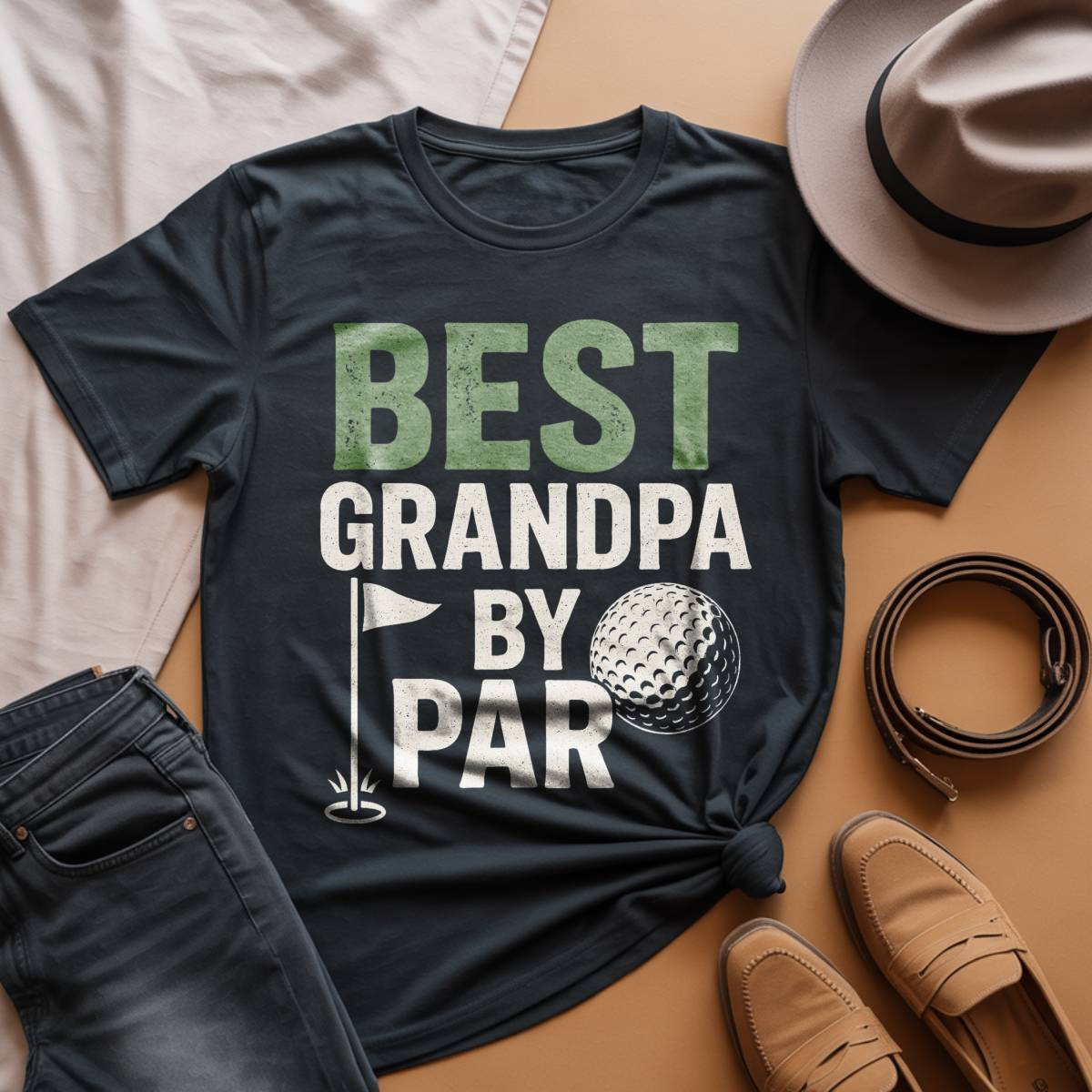 Best Grandpa By Par T-Shirt, Gift for Golfer Grandpa