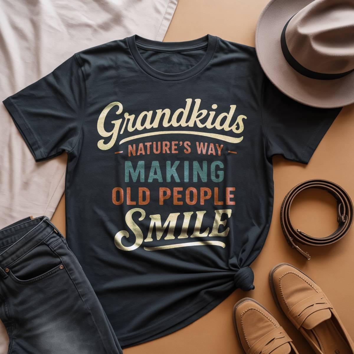 Grandkids Make Old People Smile T-Shirt, Funny Gift for Grandparents