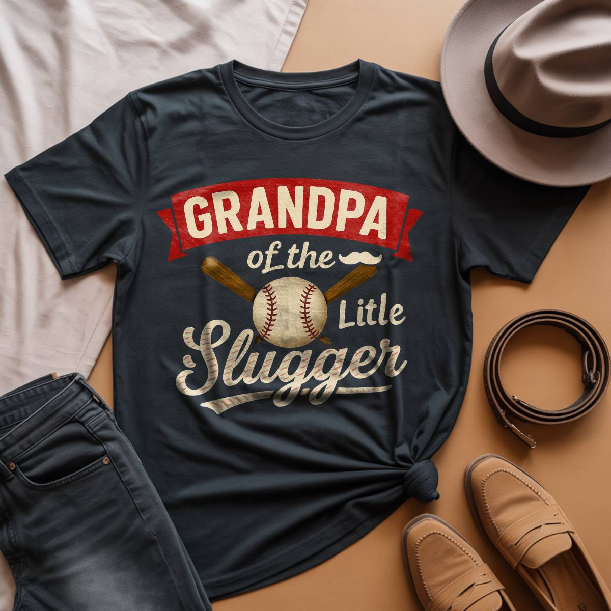 Grandpa of the Little Slugger T-Shirt, Baseball Gift for Grandpa