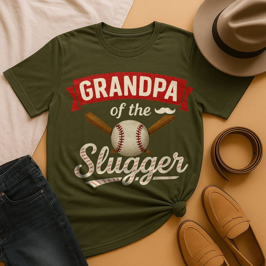 Grandpa of the Slugger T-Shirt, Baseball Grandpa Tee