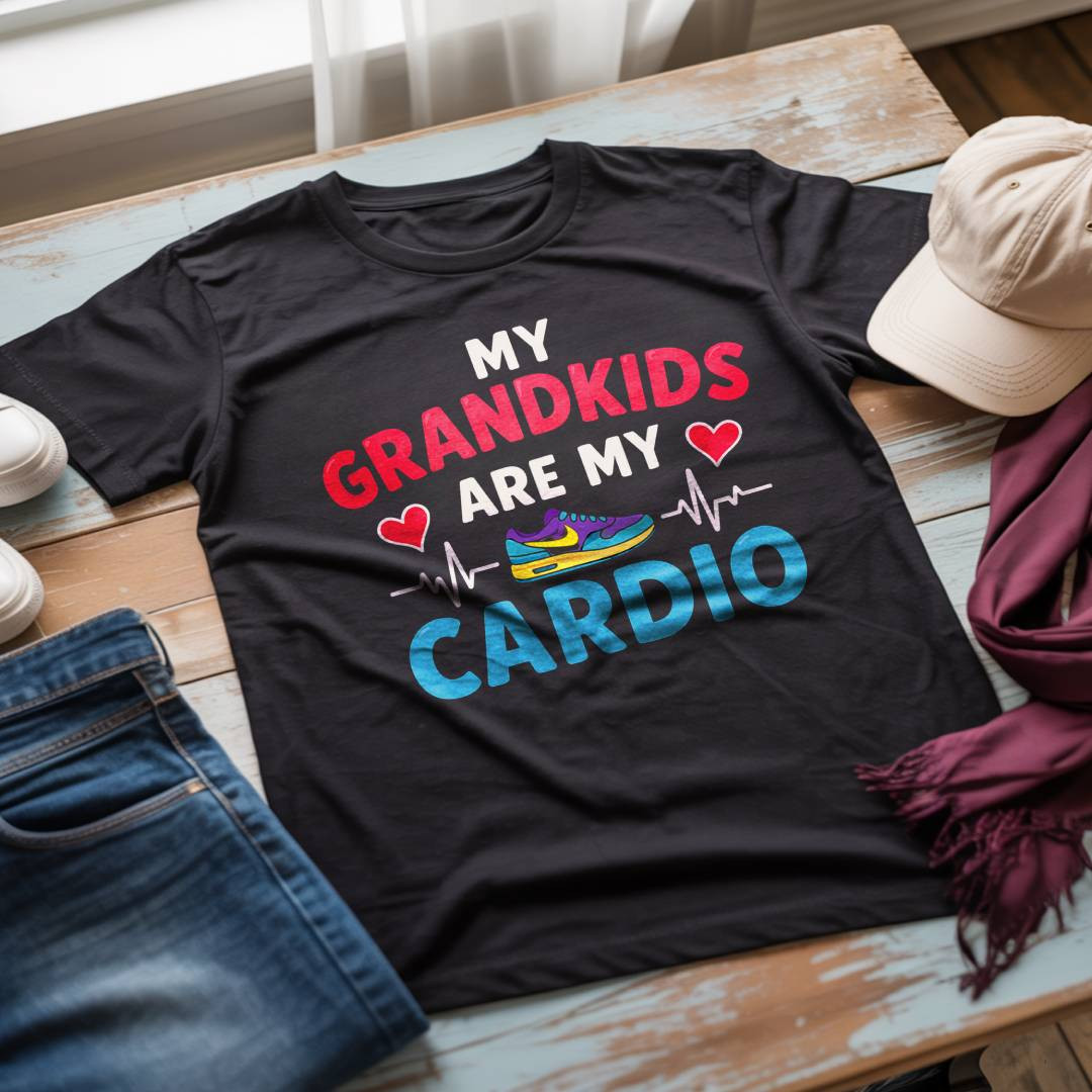 My Grandkids Are My Cardio T-Shirt, Fitness Gift for Grandparents,