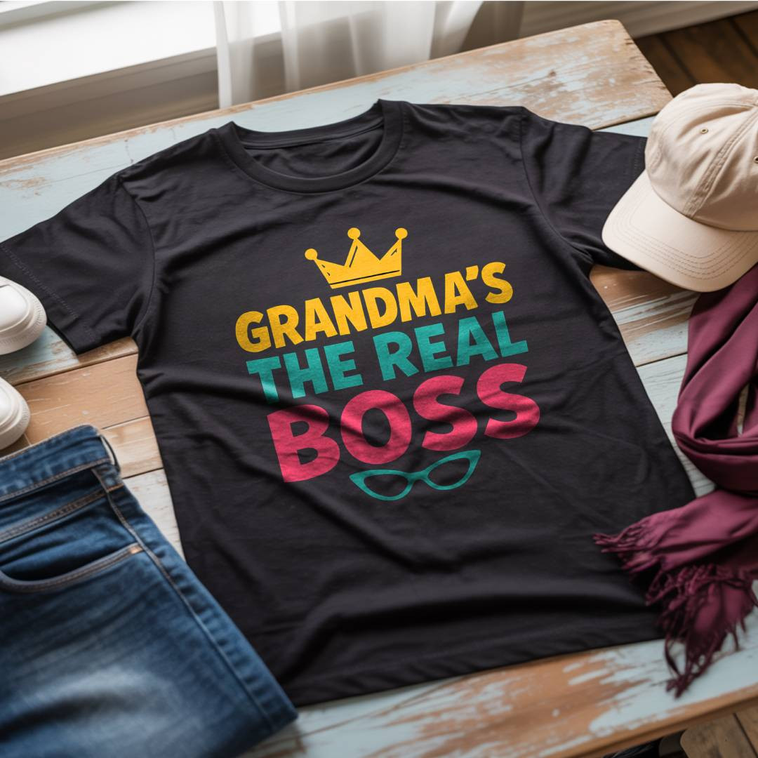 Grandma's the Real Boss T-Shirt | Fun Gift for Grandma