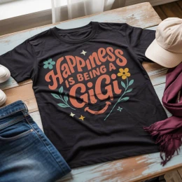 Happiness is Being a GiGi T-Shirt, Gift for Grandma