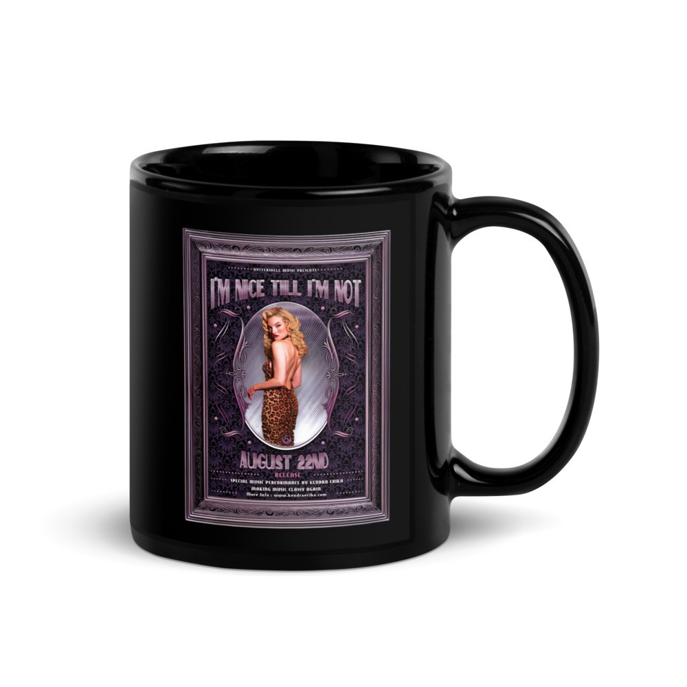 Kendra Erika Retro Glam - Black Glossy Mug
