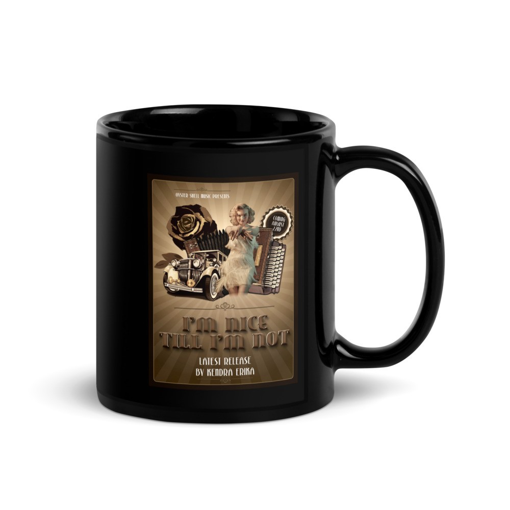 Kendra Erika Retro Glam V2 - Black Glossy Mug