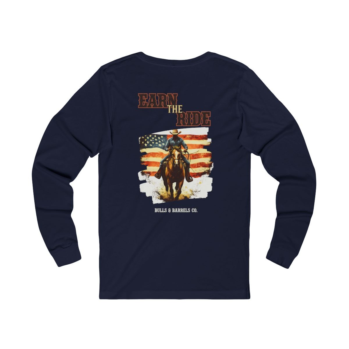 The Earn the Ride – American Pride Long Sleeve Tee