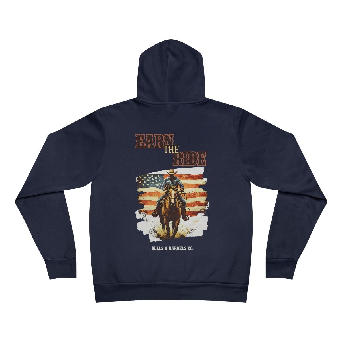 Earn the Ride- American Pride Sponge Fleece Pullover Hoodie