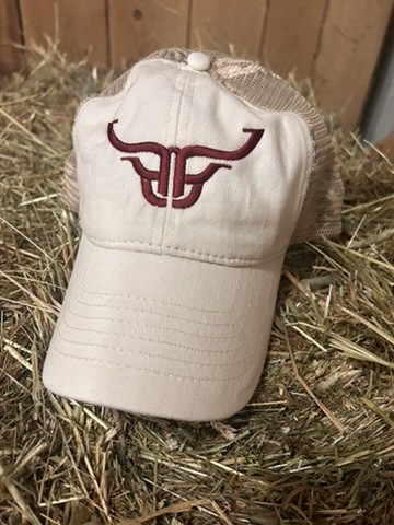Longhorn Cattle Brand Pony Tail Hat