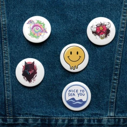 Set of pin buttons