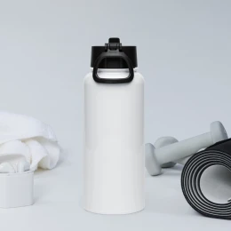 Stainless steel water bottle with a straw lid