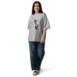 Unisex organic oversized high neck t-shirt