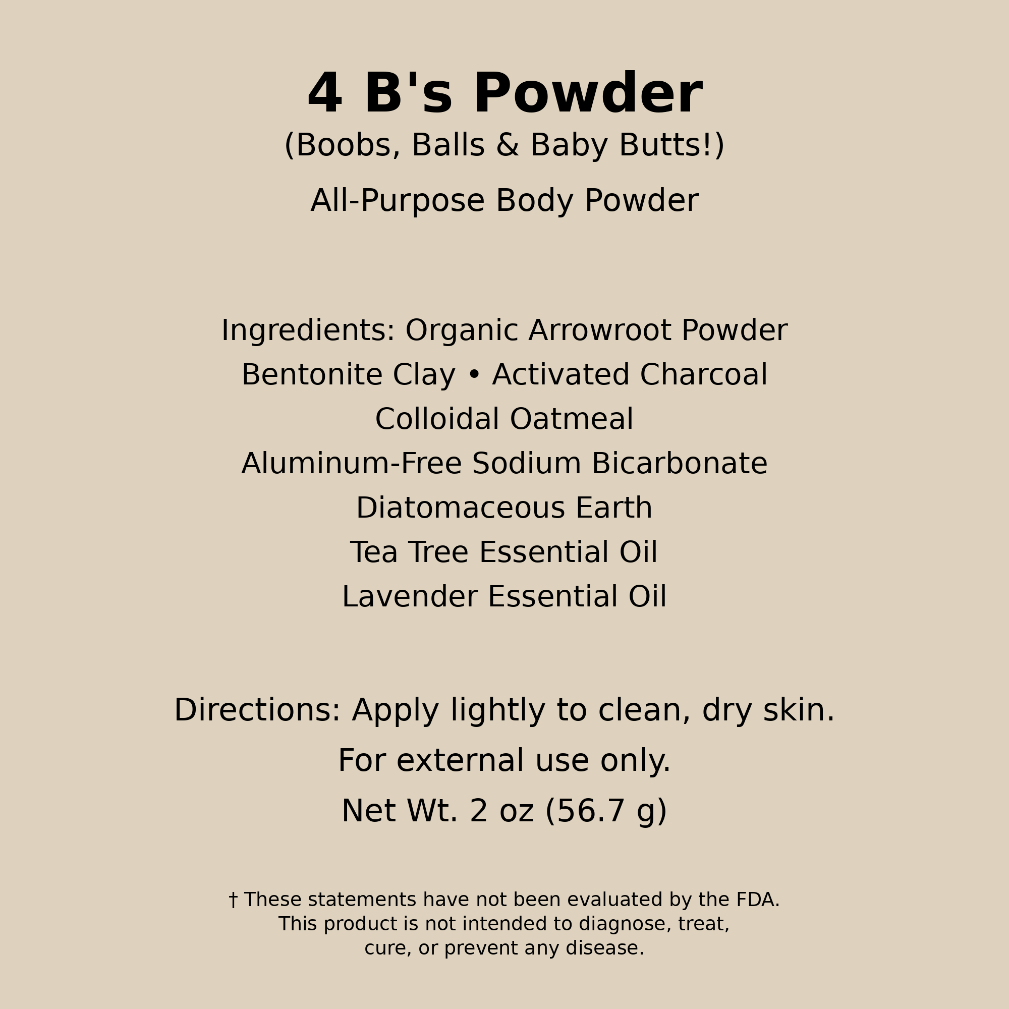 4B's Body Powder (Boobs, Balls & Baby Butts)