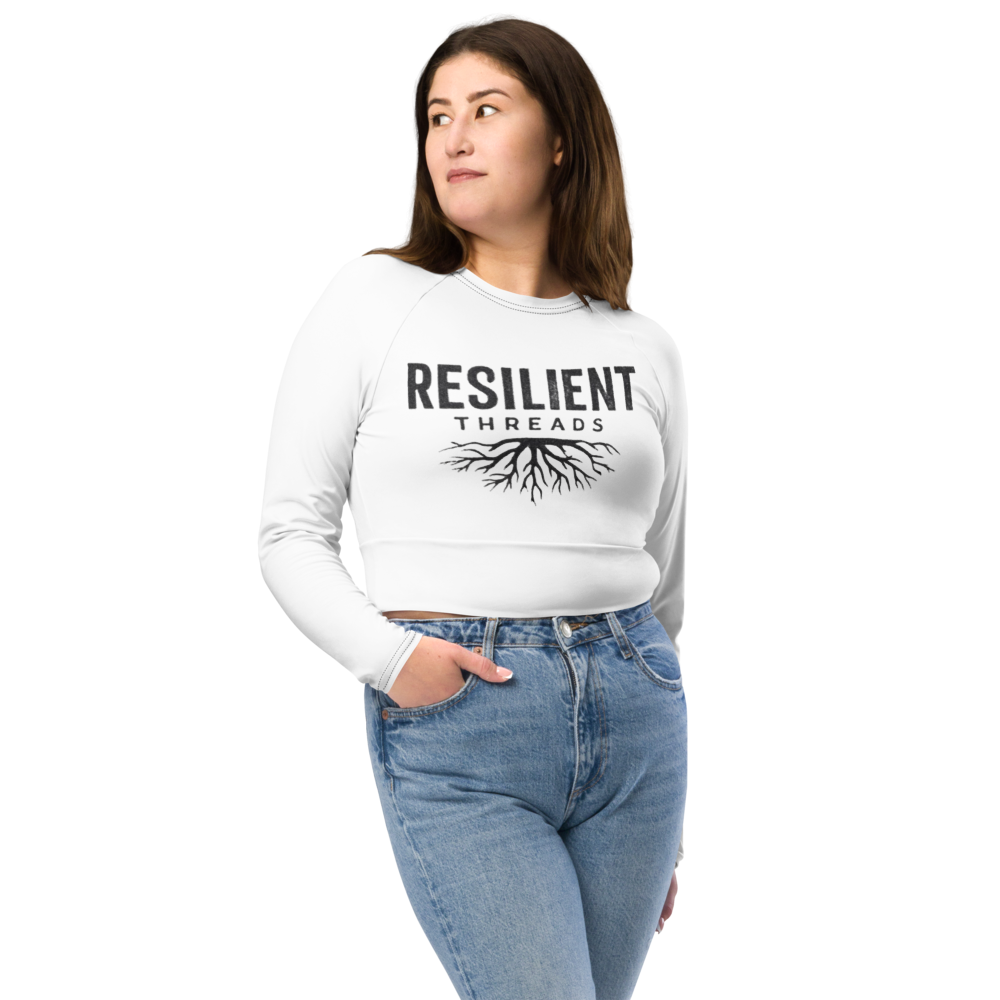 Recycled long-sleeve crop top