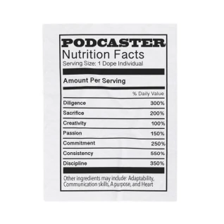 Podcaster's Nutrition Facts Plush Blanket
