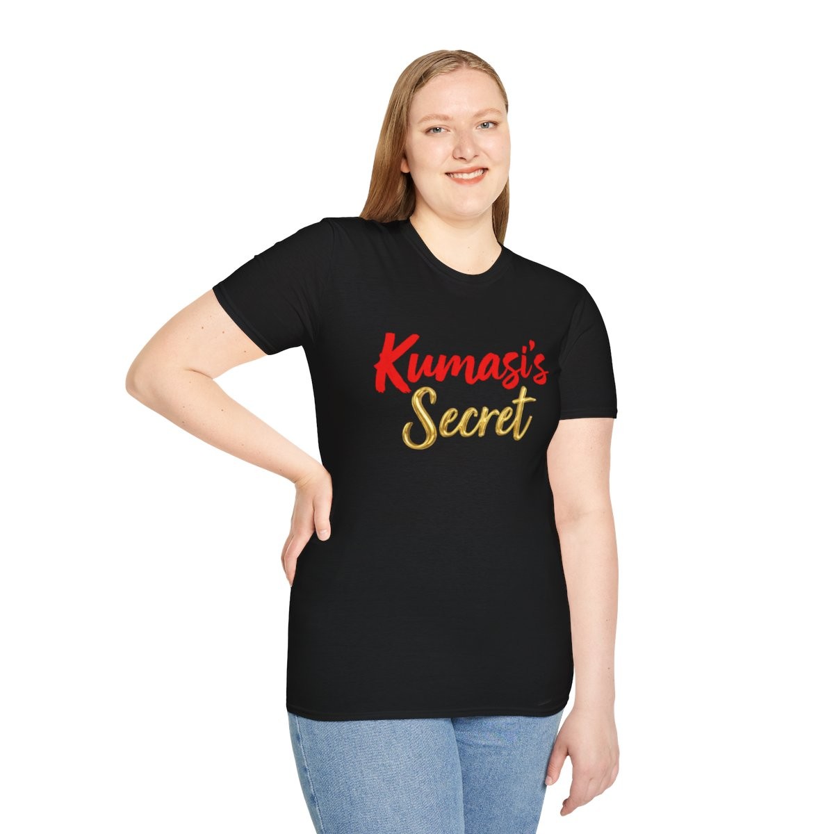 Kumasi's Secret T-Shirt | Red & Gold Script